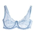 thumbnail image 1 of OGLCCG Women's Sexy Lace Bra Non-Padded Underwire See Through Unlined Bra Mesh Sheer Plunge Low Cut Bralettes, 1 of 5