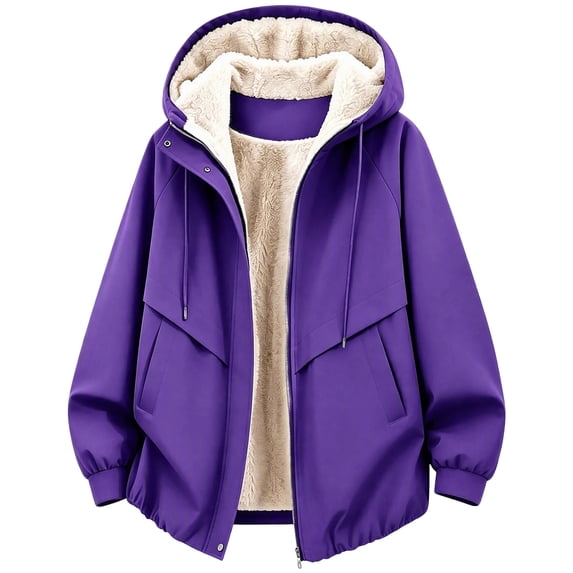 OGLCCG Women's Winter Rain Jackets Water-Repellent Sherpa Fleece Lined ...