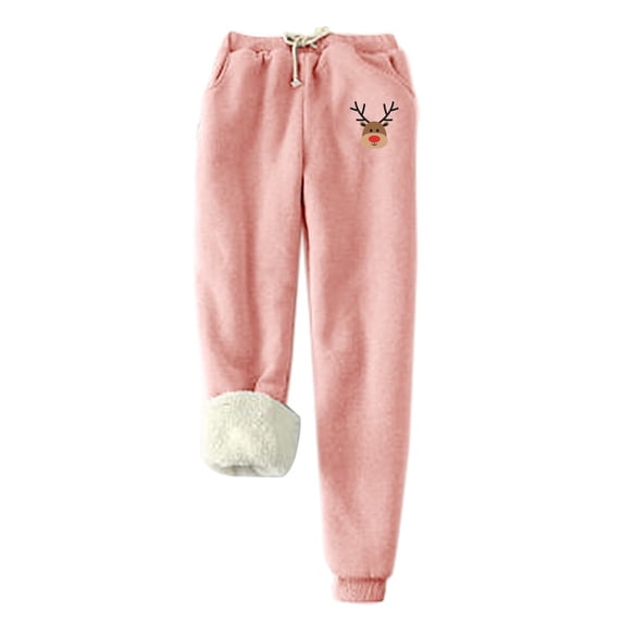 OGLCCG Women's Winter Warm Athletic Fleece Sweatpants Sherpa Lined Joggers Fleece Pants Drawstring High Waisted Fleece Lined Pants Plus Size Trousers