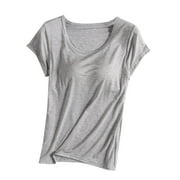 OGLCCG Women's Workout Shirts Yoga Tops Activewear Short Sleeve Crewneck T-Shirts Quick Dry Breathable Gym Athletic Fitness Sports Basic Tees