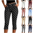 thumbnail image 1 of OGLCCG Womens Capri Pants Y2k High Waist 3/4 Length Leggings Polka Dots Slim Fit Yoga Cropped Trousers for Daily Wear Fitness Workout, 1 of 6