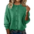 thumbnail image 1 of OGLCCG Womens Cardigan Sweaters Lightweight Crew Neck Button Down Long Sleeve Sweater Coats Loose Fall Trendy Soft Knit Cardigan, 1 of 4