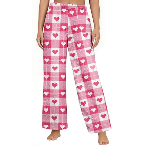 OGLCCG Womens Flannel Pajama Pants Winter Warm Fuzzy Soft Fleece Pajama Bottoms with Pockets Comfy Baggy Sleep Loungewear Pants