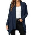 thumbnail image 1 of OGLCCG Womens Open Front Draped Cardigan, Ribbed Knit Long Sleeve Asymmetrical Hem Cardigans with Pockets,Cardigan Sweaters for Women,Size S-XXL, 1 of 7