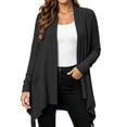 thumbnail image 1 of OGLCCG Womens Open Front Draped Cardigan, Ribbed Knit Long Sleeve Asymmetrical Hem Cardigans with Pockets,Cardigan Sweaters for Women,Size S-XXL, 1 of 7