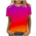 thumbnail image 1 of OGLCCG Womens Short Sleeve T Shirts Casual Tunic Tops Gradient Crewneck Summer Loose Fitting Tee Shirts, 1 of 5
