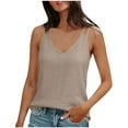 thumbnail image 1 of OGLCCG Womens Tank Tops Cotton Linen Summer Casual Sleeveless V Neck Camisole Loose Fit Spaghetti Strap Solid Color Cami Tank Top,S,Khaki, 1 of 5
