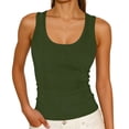 thumbnail image 1 of OGLCCG Womens Tank Tops Scoop Neck Sleeveless Ribbed Cami Tops Casual Basic Thick Strap Slim Fitted Racerback Shirts S-XXL, 1 of 5