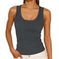 thumbnail image 1 of OGLCCG Womens Tank Tops Scoop Neck Sleeveless Ribbed Cami Tops Casual Basic Thick Strap Slim Fitted Racerback Shirts S-XXL, 1 of 5