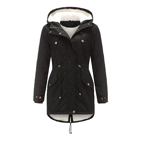 OGLCCG Womens Winter Warm Coats 2023 Thicken Fleece Lined Parka Jacket Sherpa Lined Windproof Outerwear Hooded Jacket with Pockets