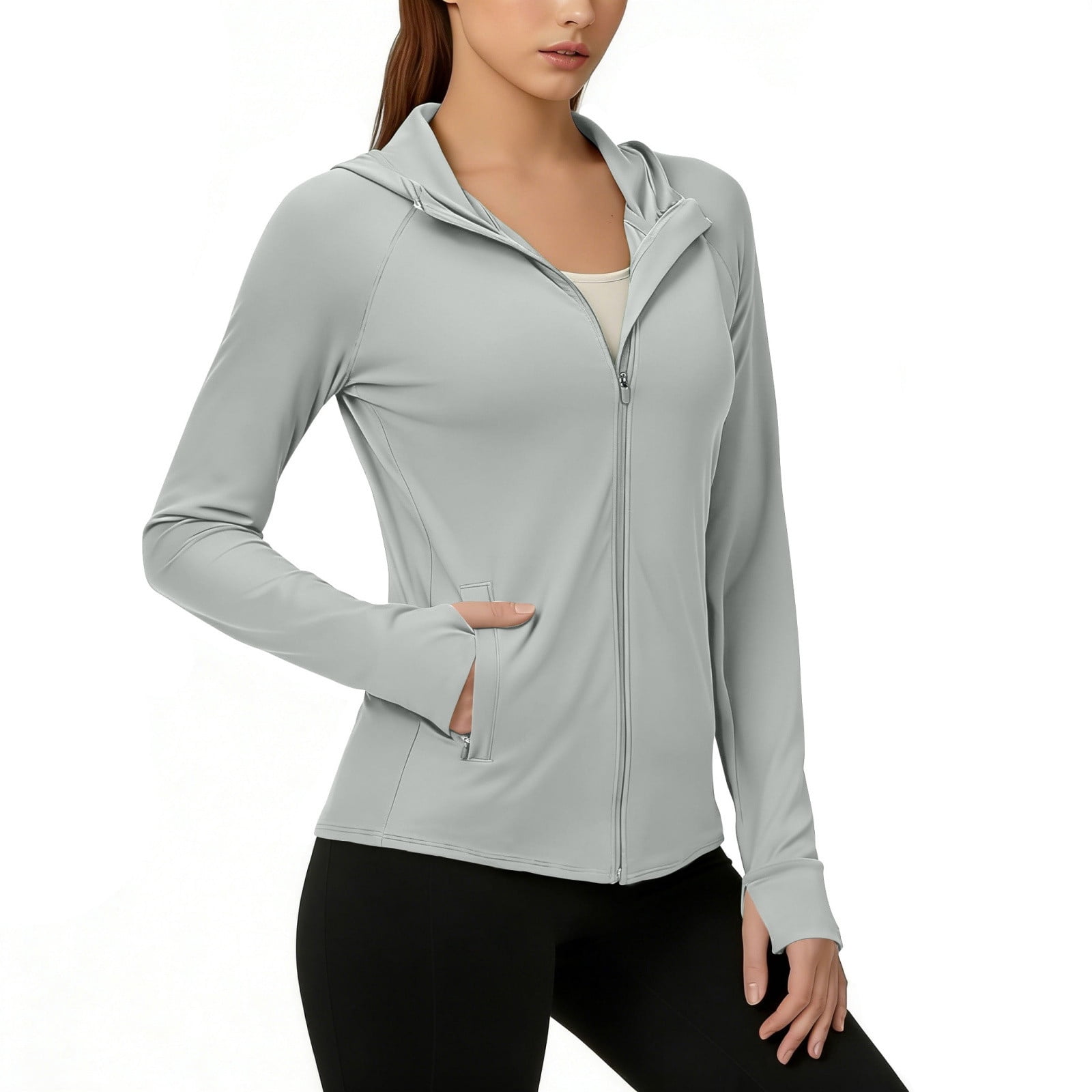 OGLCCG Workout Jackets for Woman UPF 50+ Lightweight Athletic Full Zip ...