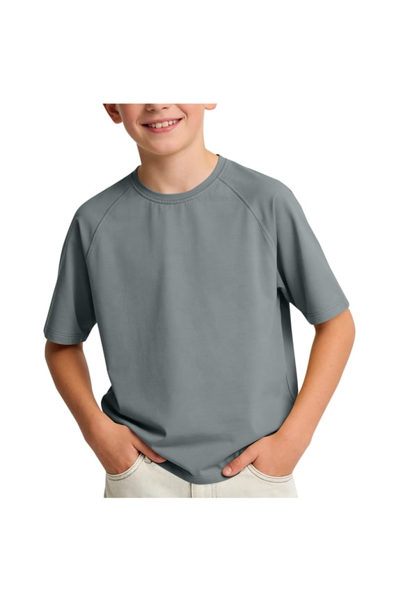 Workout Shirts for Boys Crewneck Quick Dry Running Athletic T-Shirts UPF 50+ Sun Protection Short Sleeve Gym Tops 5-16 Years