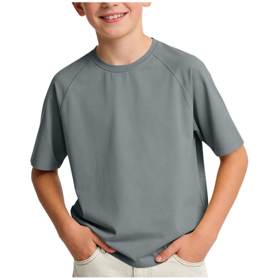 OGLCCG Workout Shirts for Boys Crewneck Quick Dry Running Athletic T-Shirts UPF 50+ Sun Protection Short Sleeve Gym Tops 5-16 Years
