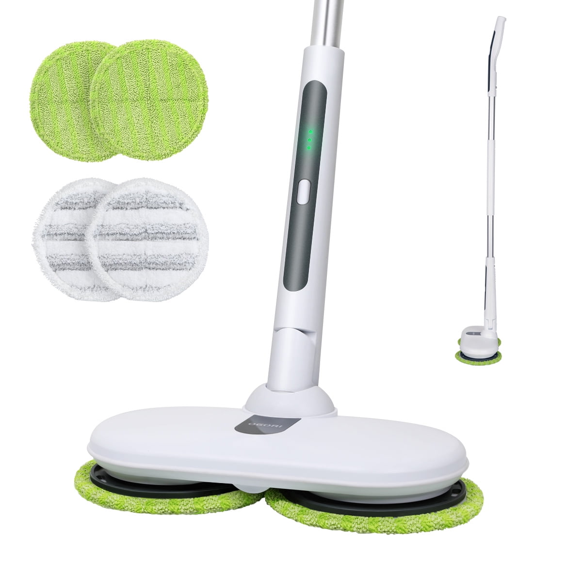 OGORI Cordless Green Electric Spin Mop with Reusable Pads