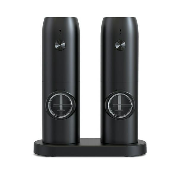 OGOTIP Electric Salt and Pepper Grinder Set - USB Rechargeable One Hand Operation Automatic Pepper Grinder and Salt Grinder with Adjustable Coarseness & LED Light Refillable