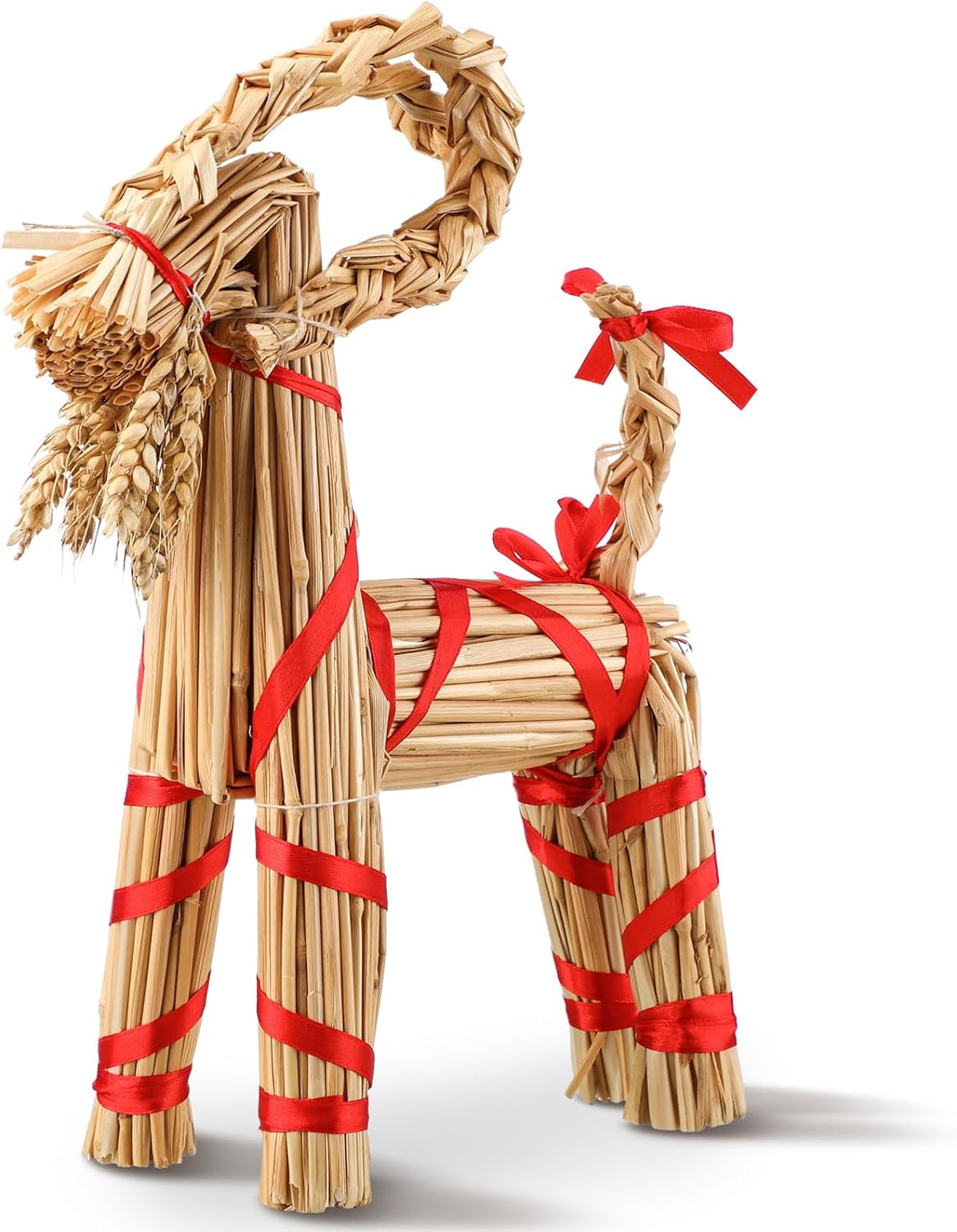 OGWSRKChristmas Straw Goat Scandinavian Christmas Straw Ornaments Goat