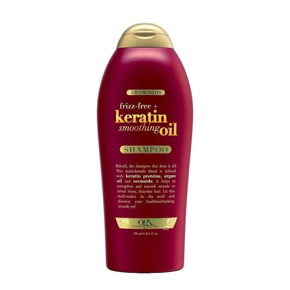 OGX 5-in-1 Multi-Benefit Frizz-Free + Keratin Smoothing Oil Shampoo - 25.4 oz.