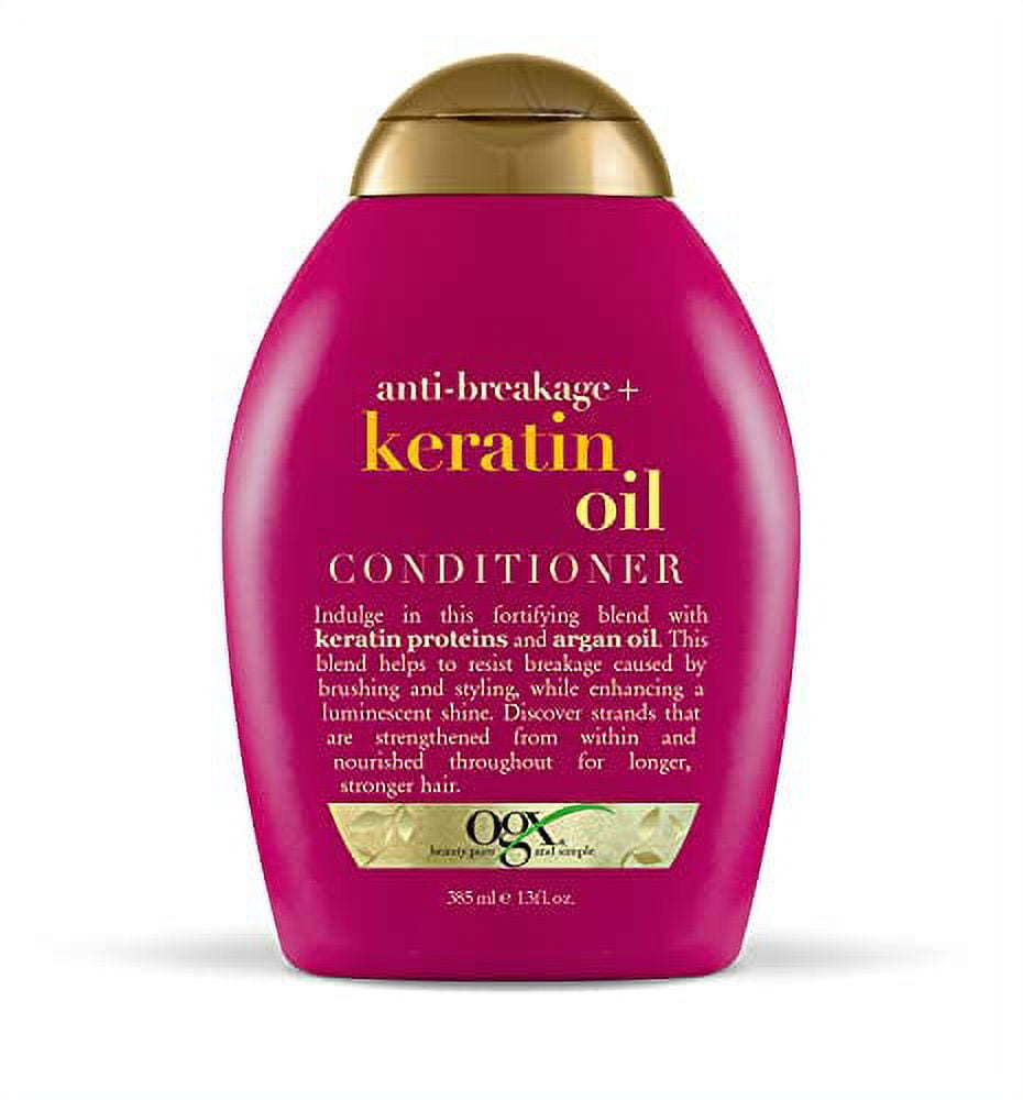 Ogx OGX Anti-Breakage + Keratin Oil Fortifying Anti-Frizz Conditioner for Damaged Hair & Split Ends, with Keratin Proteins & Argan Oil, Paraben-Free, Sulfate-Free Surfactants, 13 fl oz