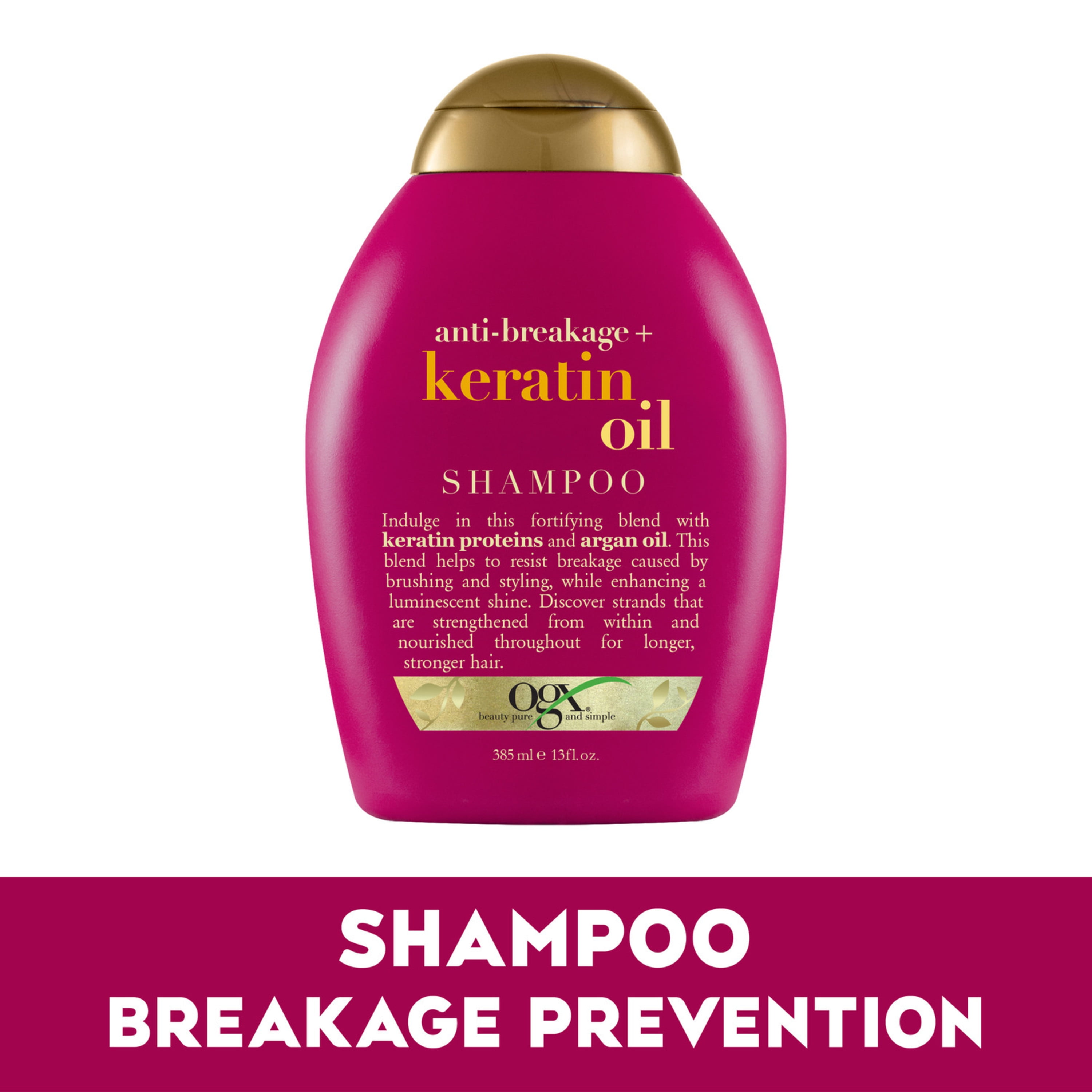 romantisk Retfærdighed Ledig OGX Anti-Breakage + Keratin Oil Fortifying Anti-Frizz Shampoo for Damage &  Split Ends, 13 fl oz - Walmart.com