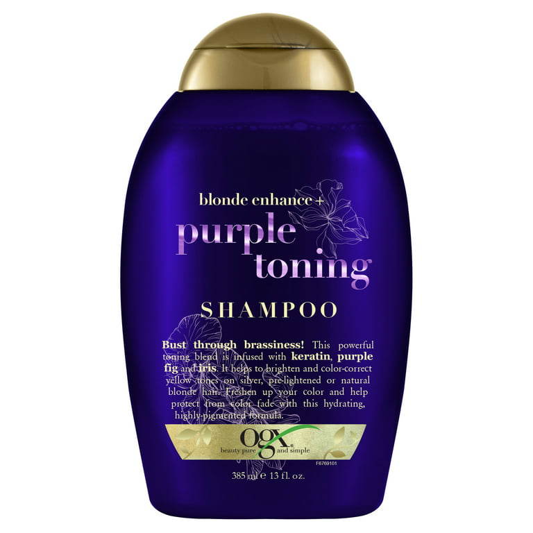 OGX Blonde Enhanced + Purple Color Protection Shampoo with Keratin, 13 oz - Walmart.com