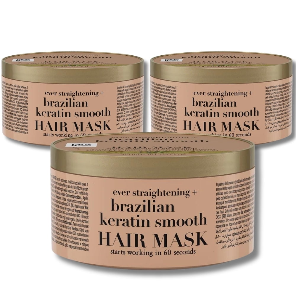 OGX Brazilian Keratin Smooth Hair Mask 300 ml 3 Pack