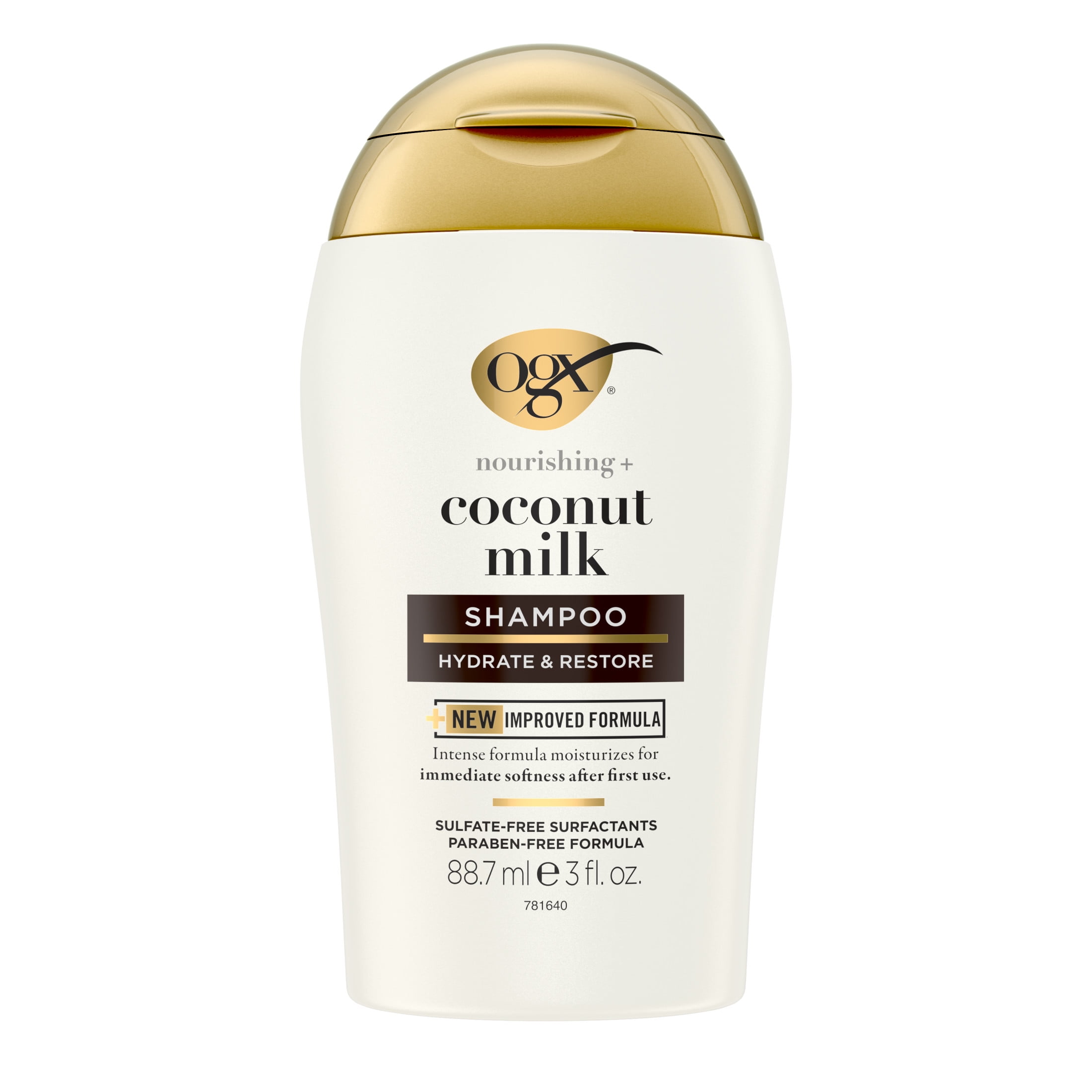 OGX Coconut Milk Nourishing Daily Shampoo, 3 fl oz, Travel Size