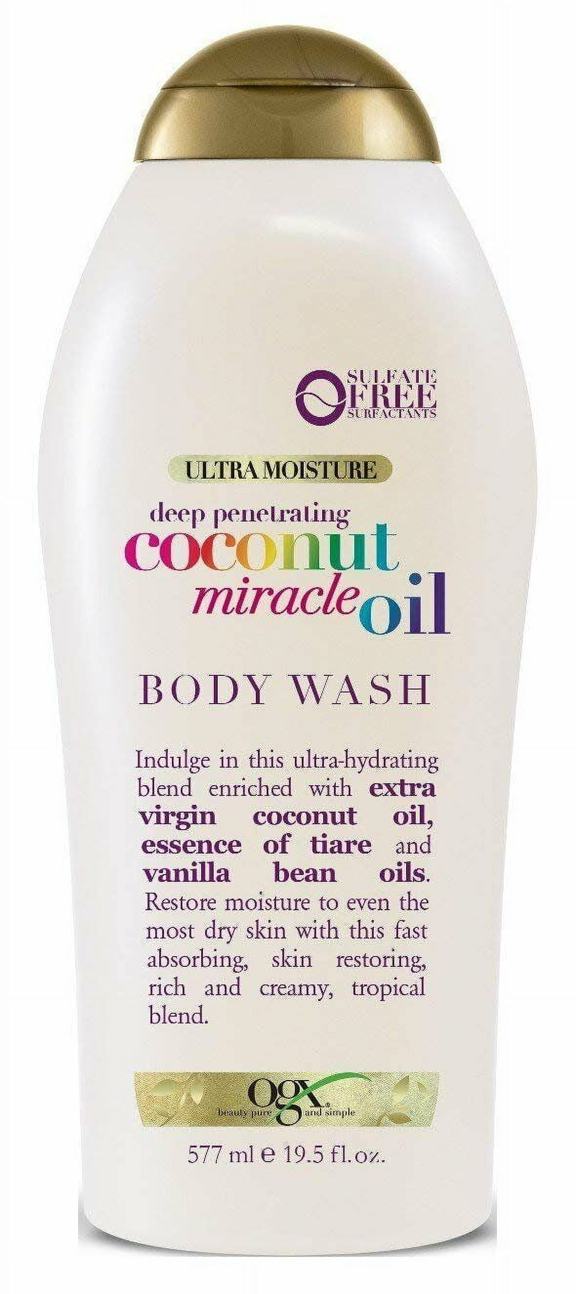 OGX Extra Creamy + Coconut Miracle Oil Ultra Moisture Body Wash 19.5 oz (Pack of 2)