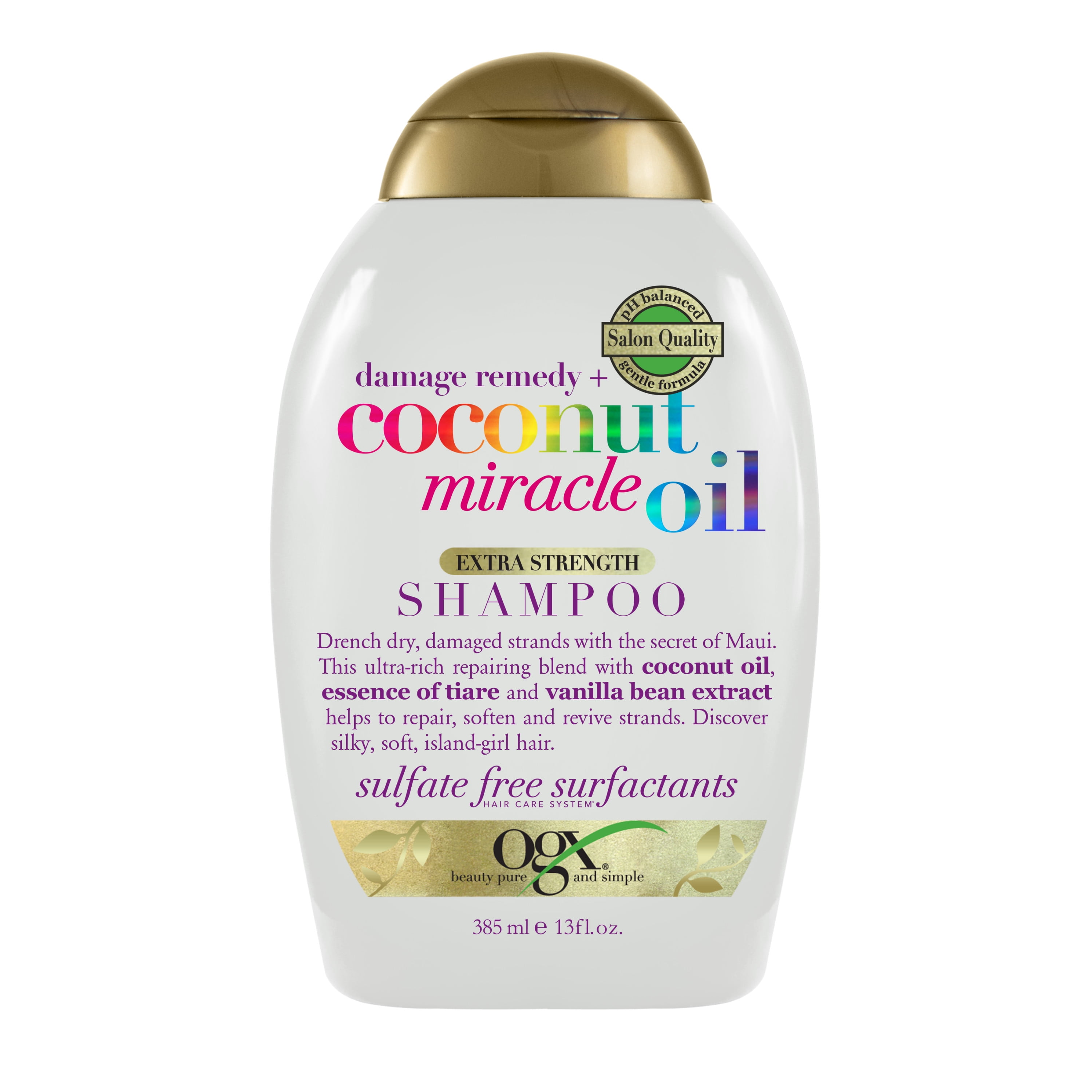 bekendtskab fond undersøgelse OGX® Extra Strength Damage Remedy + Coconut Miracle Oil Shampoo, 13 FL OZ -  2 Pack - Walmart.com