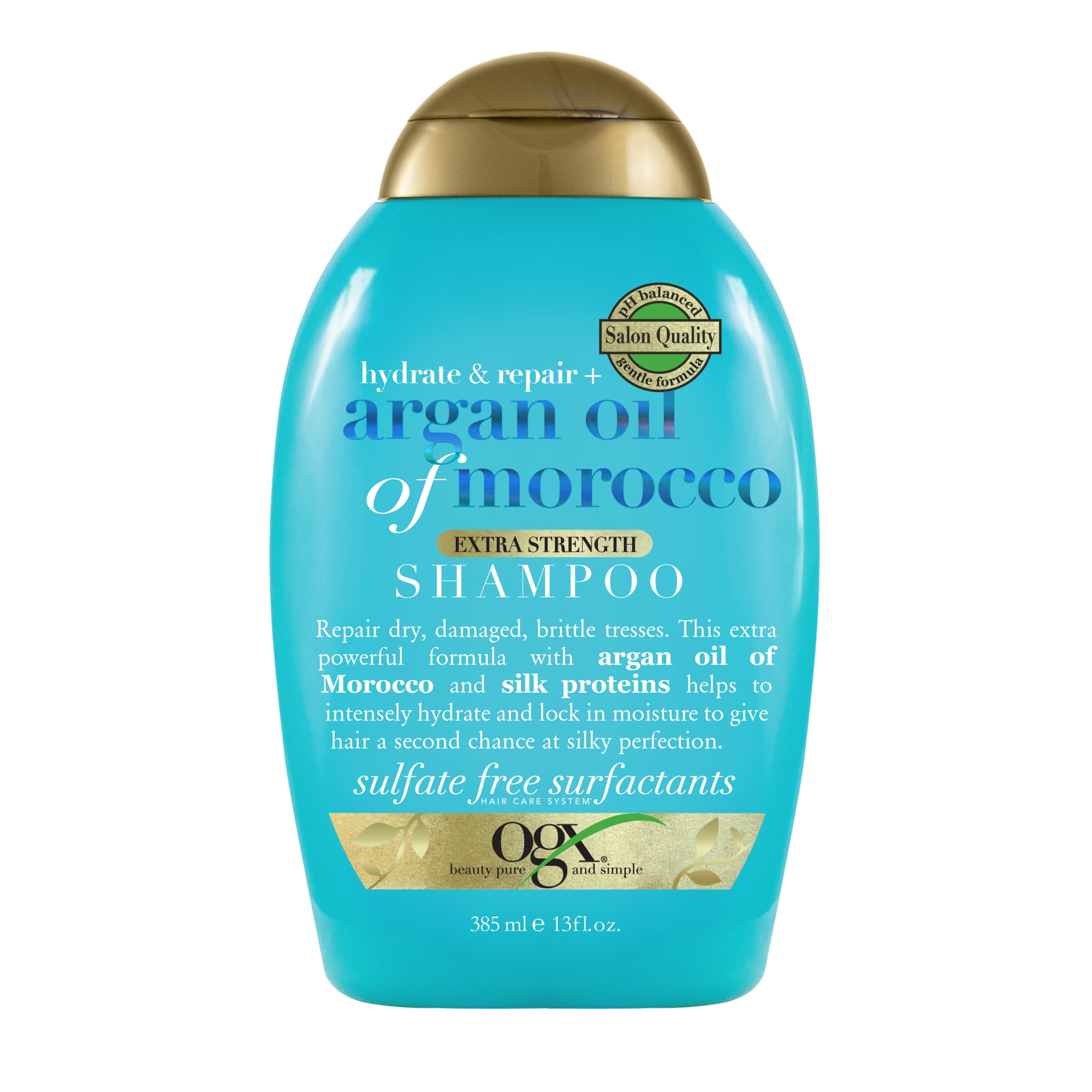 fejre temperament sammensnøret OGX Extra Strength Hydrate & Repair + Argan Oil of Morocco Moisturizing  Daily Shampoo, 13 fl oz - Walmart.com