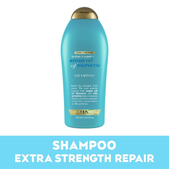 OGX Extra Strength Hydrate & Repair + Argan Oil of Morocco Nourishing Daily Shampoo, 25.4 fl oz