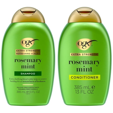 OGX Extra Strength + Rosemary Mint Shampoo + Conditioner, 13 fl. Oz, (Pack of 2)