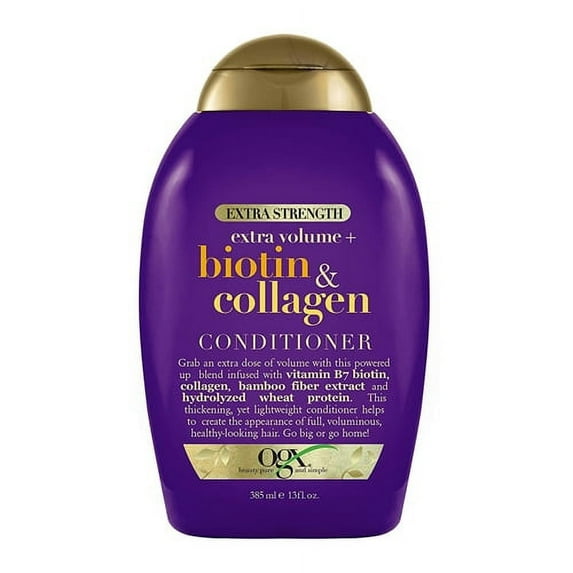 OGX Extra Volume + Biotin & Collagen Extra Strength Conditioner, 13 fl oz (2 pack) (Bundle)