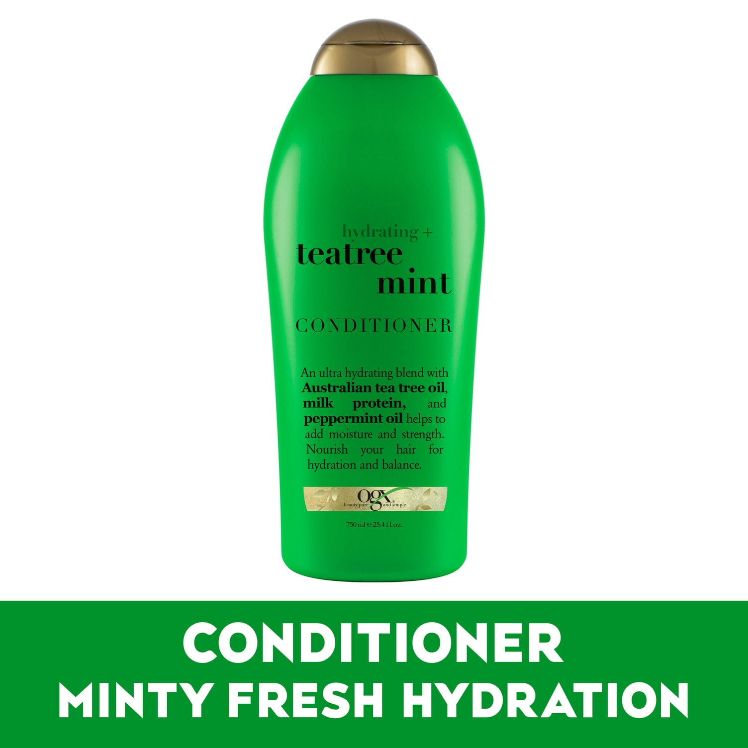 OGX Hydrating + Tea Tree Mint Moisturizing & Invigorating Scalp Daily Conditioner, 25.4 fl oz