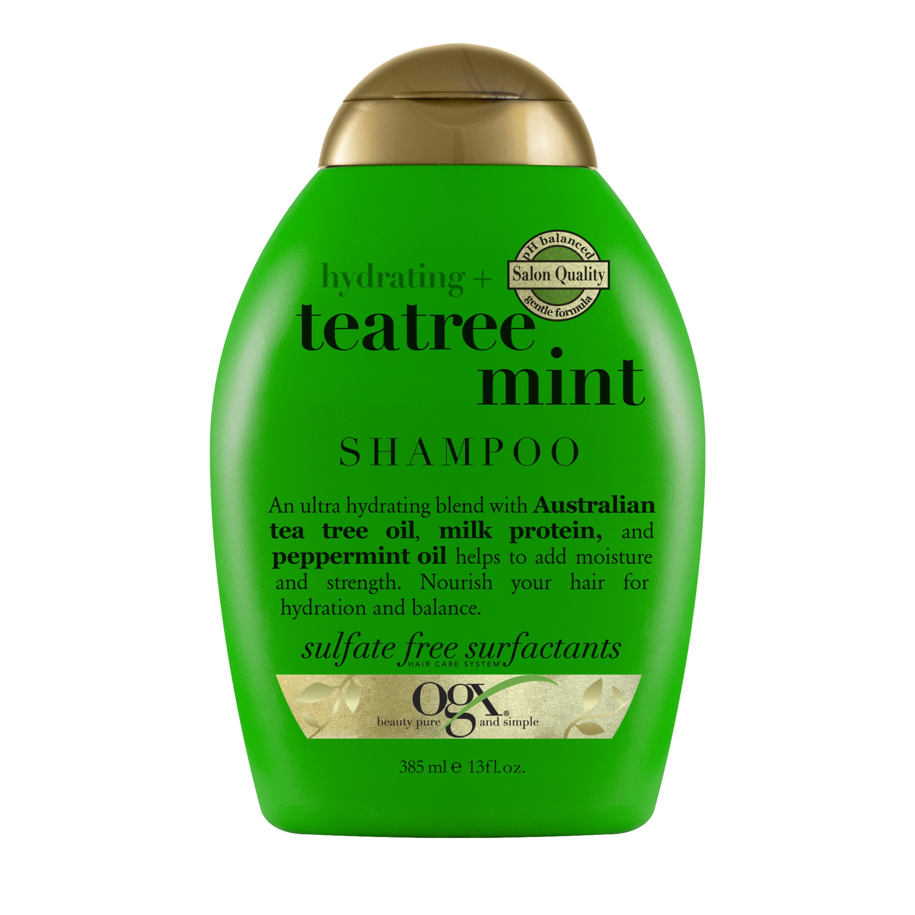 bryder ud lommelygter Først OGX Hydrating + Tea Tree Mint Nourishing & Invigorating Daily Shampoo with  Peppermint Oil & Milk Proteins, 13 fl oz - Walmart.com
