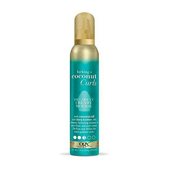 OGX Locking + Coconut Curls Decadent Creamy Mousse 7.9 Ounce Bottle (Pack of 48)