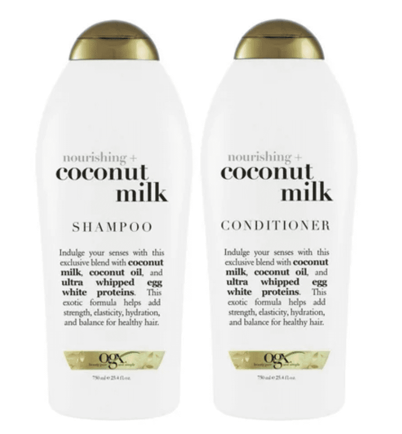 OGX Nourishing + Coconut Milk Moisturizing Daily Shampoo and Conditioner Set with Egg White Protein, 25.4 fl oz