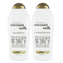 OGX Nourishing   Coconut Milk Moisturizing Daily Shampoo and Conditioner Set with Egg White Protein, 25.4 fl oz