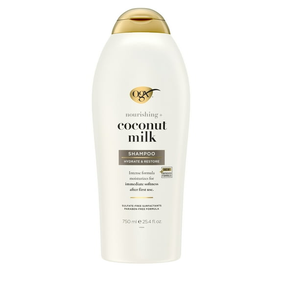 OGX Nourishing + Coconut Milk Moisturizing Daily Shampoo with Egg White Protein, 25.4 fl oz