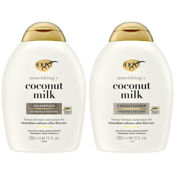 OGX Nourishing + Coconut Milk Moisturizing Hair Shampoo & Conditioner Set, 13 fl. oz