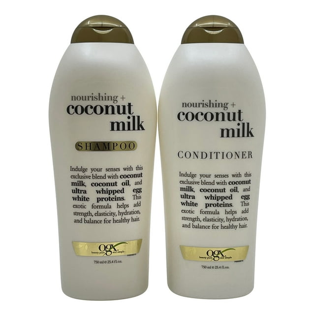 OGX Nourishing + Coconut Milk Shampoo & Conditioner Set, 25.4 Ounce (Set of 2)