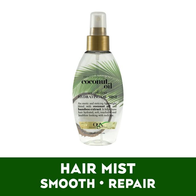 OGX Nourishing + Coconut Oil Weightless Hydrating Oil Hair Mist, Leave-In  Treatment 4 fl oz