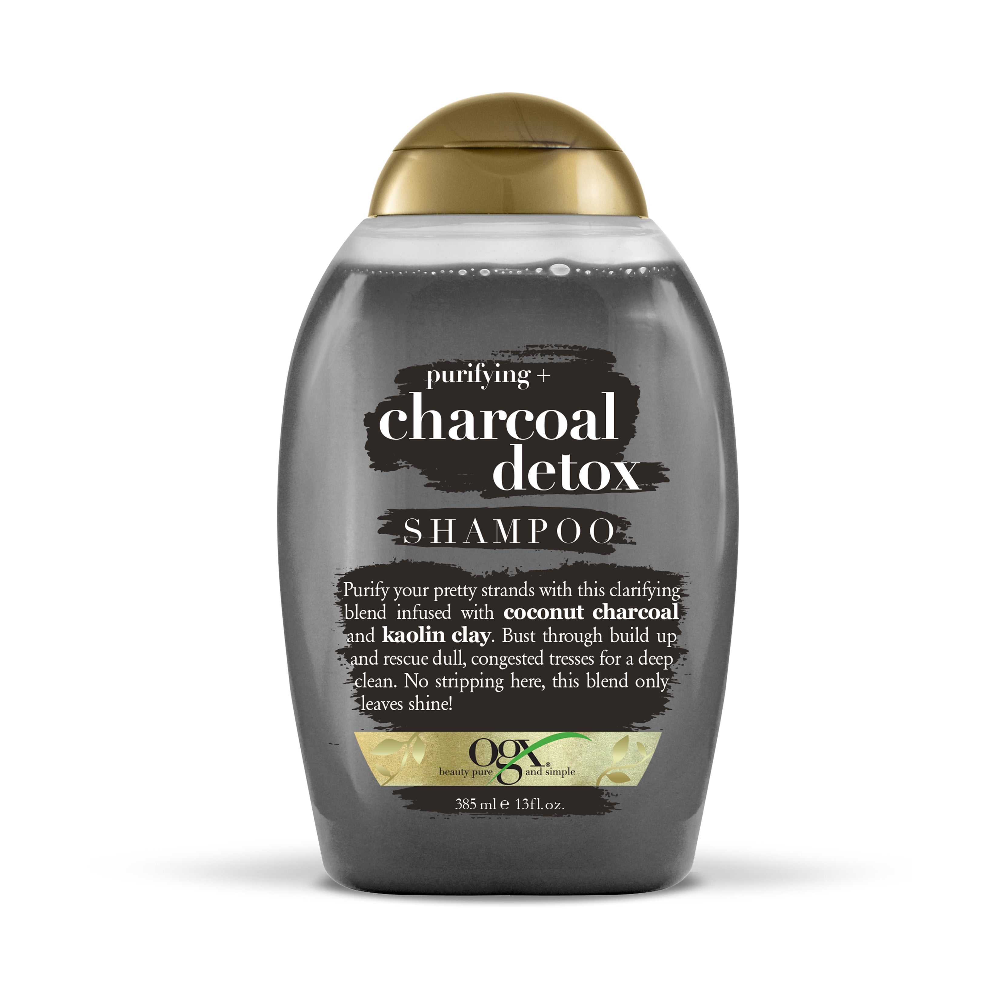 OGX Purifying + Charcoal Detox Shampoo for Buildup Removal and Light  Nourishment, No Sulfates, 13 Fl Oz