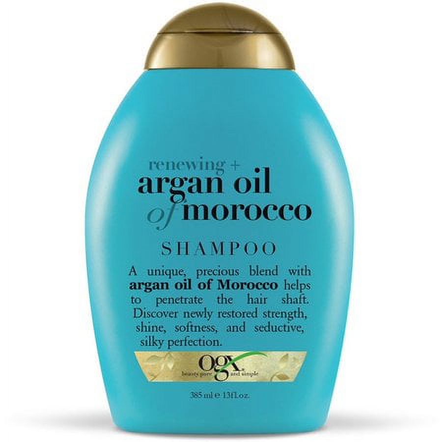 OGX Renewing + Argan Oil of Morocco Hydrating Hair Shampoo, Cold-Pressed Argan Oil to Help Moisturize, Soften & Strengthen Hair, Paraben-Free with Sulfate-Free Surfactants, 13 fl. Oz - 2 Pack - image 1 of 3