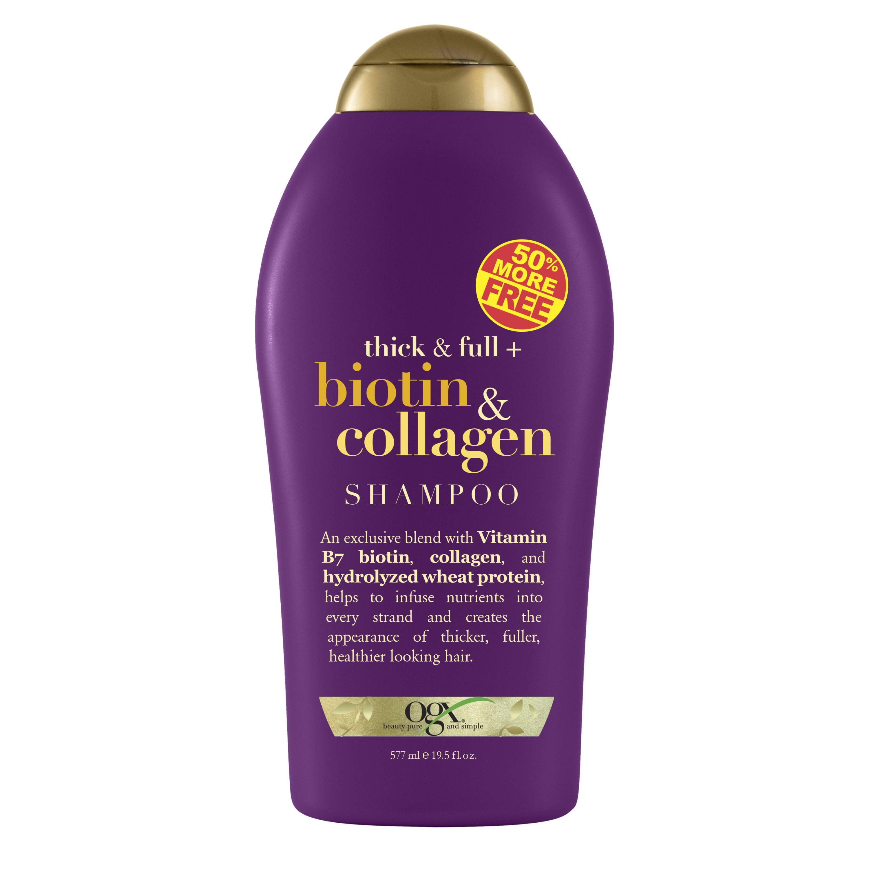 OGX Shampoo Thick & Full Biotin & Collagen, 19.5 oz - image 1 of 6