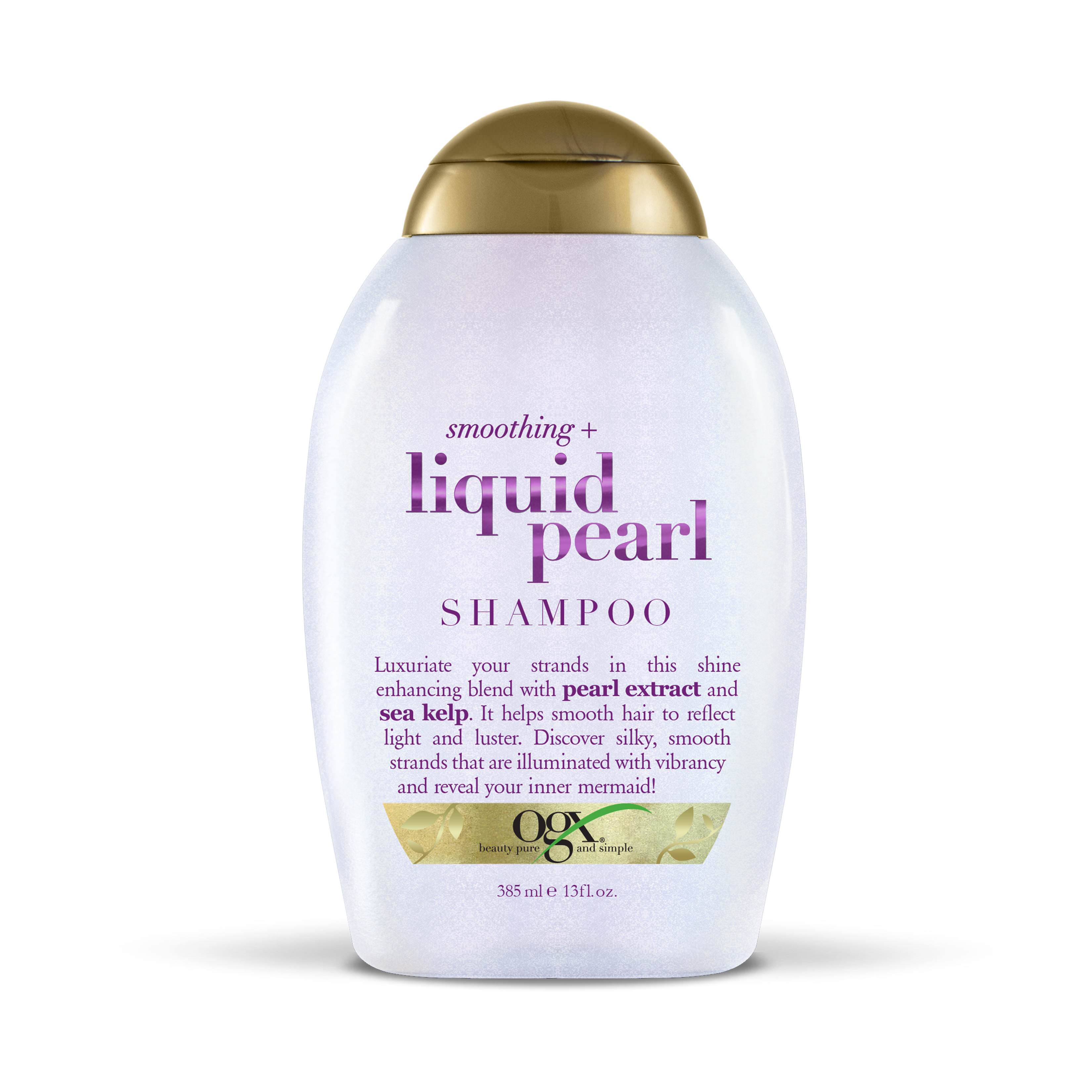 OGX Smoothing + Liquid Pearl Shine Enhancing Daily Shampoo, 13 fl oz - image 1 of 7