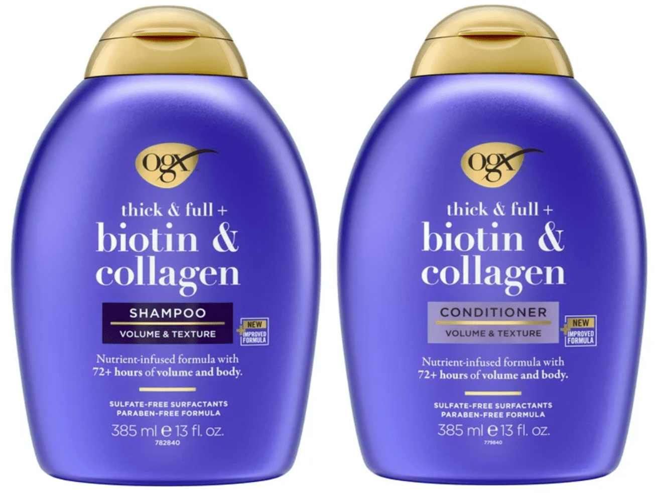 OGX Thick & Full + Biotin & Collagen Volumizing Hair Shampoo and Conditioner Duo, 13 fl oz