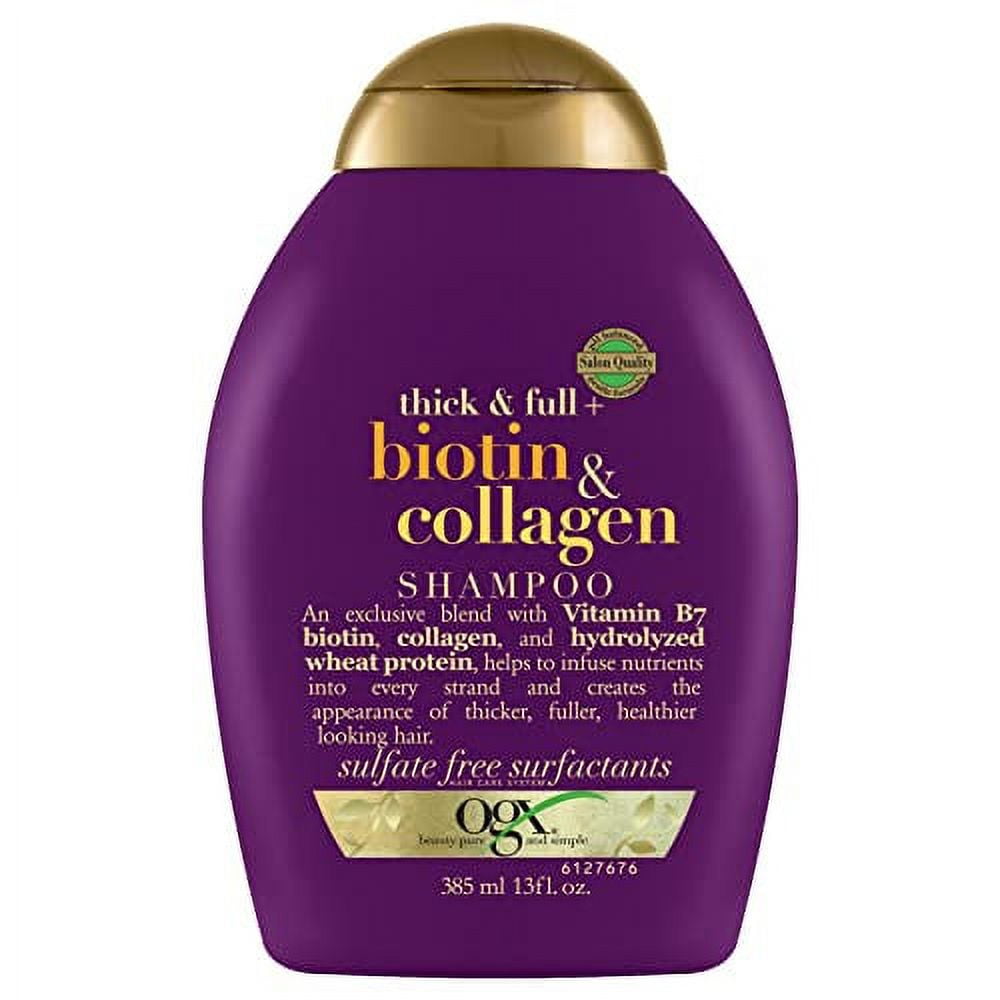 OGX Thick & Full + Biotin & Collagen Volumizing Shampoo for Thin Hair, Thickening Shampoo with