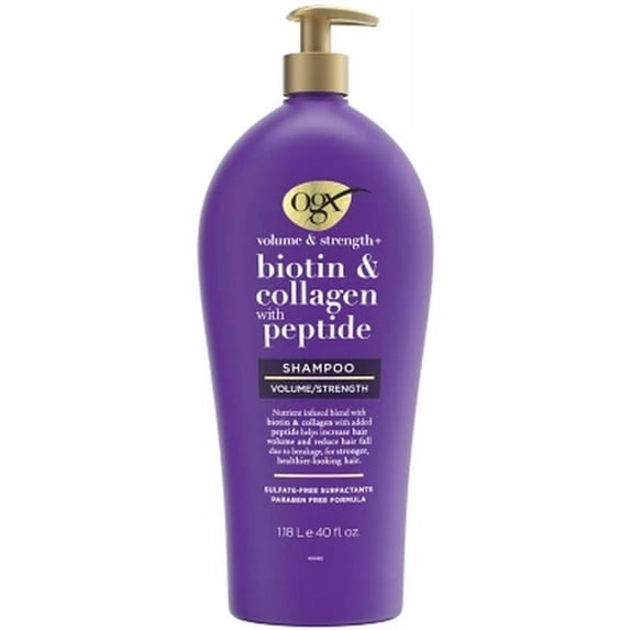 OGX Volume & Strength + Biotin & Collagen with Peptide Shampoo, 40 Oz.