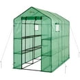 thumbnail image 1 of OGrow Mini Walk In Greenhouse for Outdoors Portable Green House 2 Tiers 12 Shelves 15lbs, 1 of 7