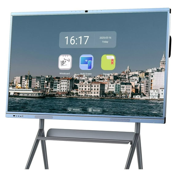 OH 65 inch Pro Smart Board Electronic Whiteboard Reverse Control IR Touch Rotatable 4K Monitor Wireless 5G/WiFi Connectivity for Digital Signage, School & Conferences